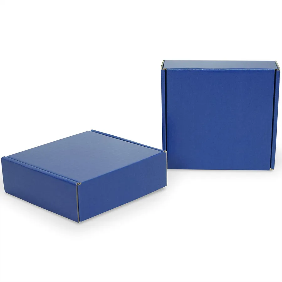 Blue Mailer Boxes printed with a custom design