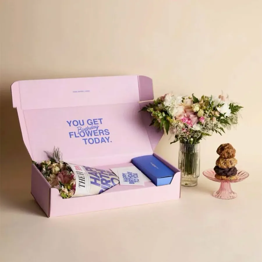 Flower Shipping Boxes printed with a custom design