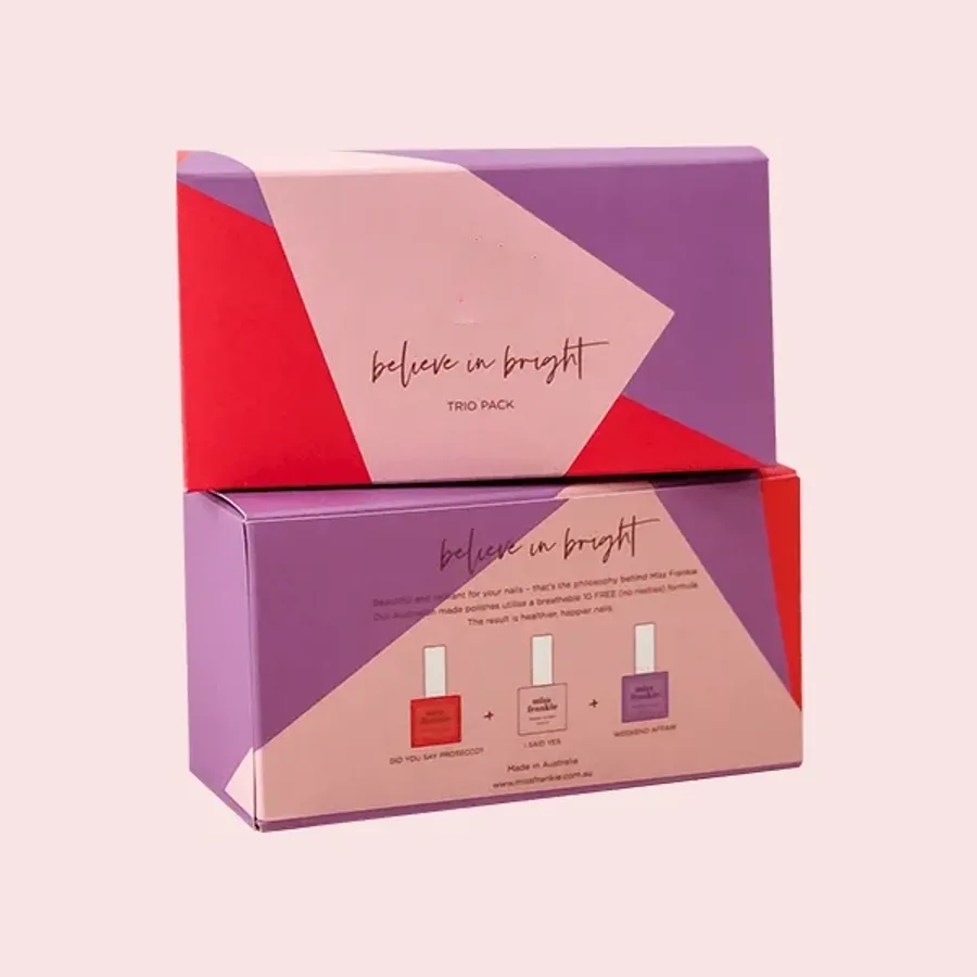 Nail Polish Mailer Boxes printed with a custom design