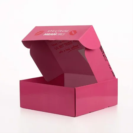 Pink Mailer Boxes printed with a custom design