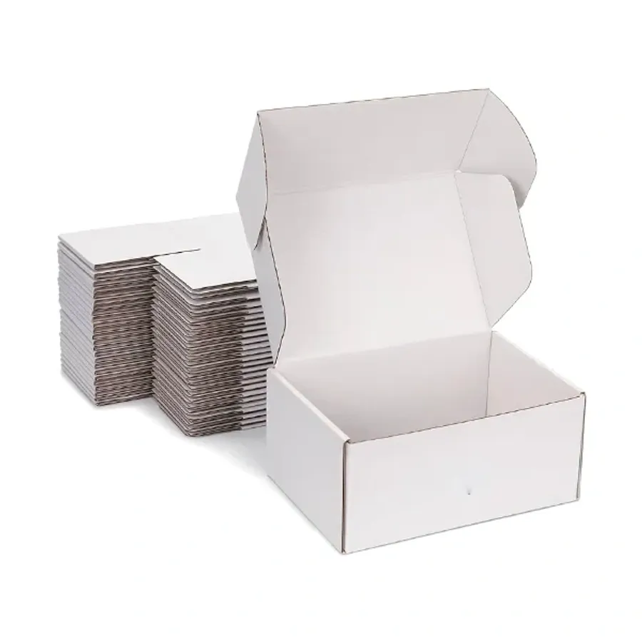 White Shipping Boxes printed with a custom design